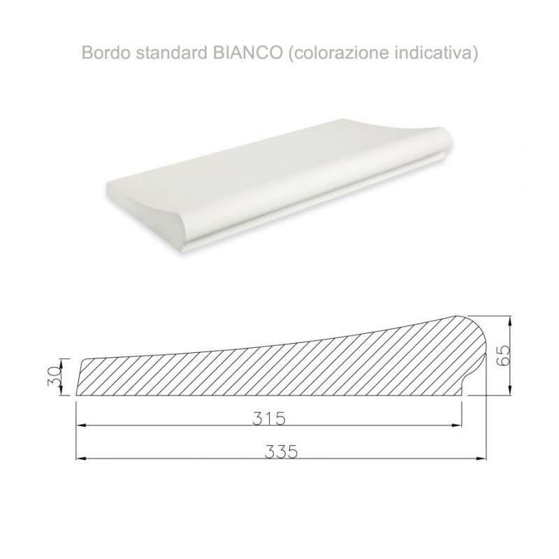 Bordo piscina bianco liscio